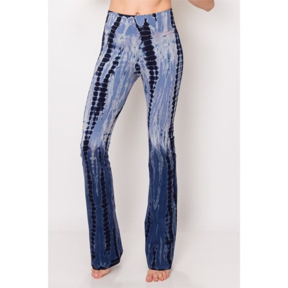 LIVANA // High Waist Bamboo Tie Dye Bootcut Yoga Pants NWT